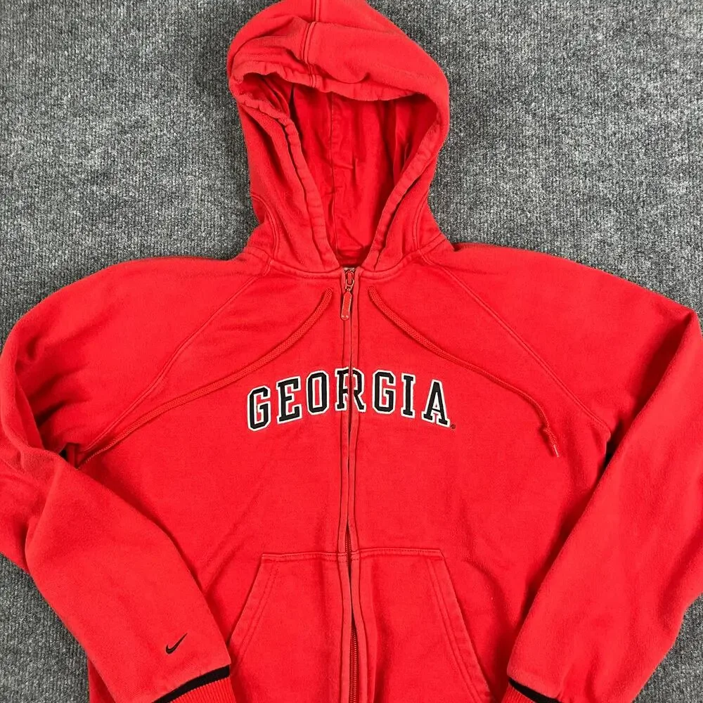 Nike Georgia Bulldogs Hoodie‎ Youth Size L Red Full Zip NCAA College Team Jacket